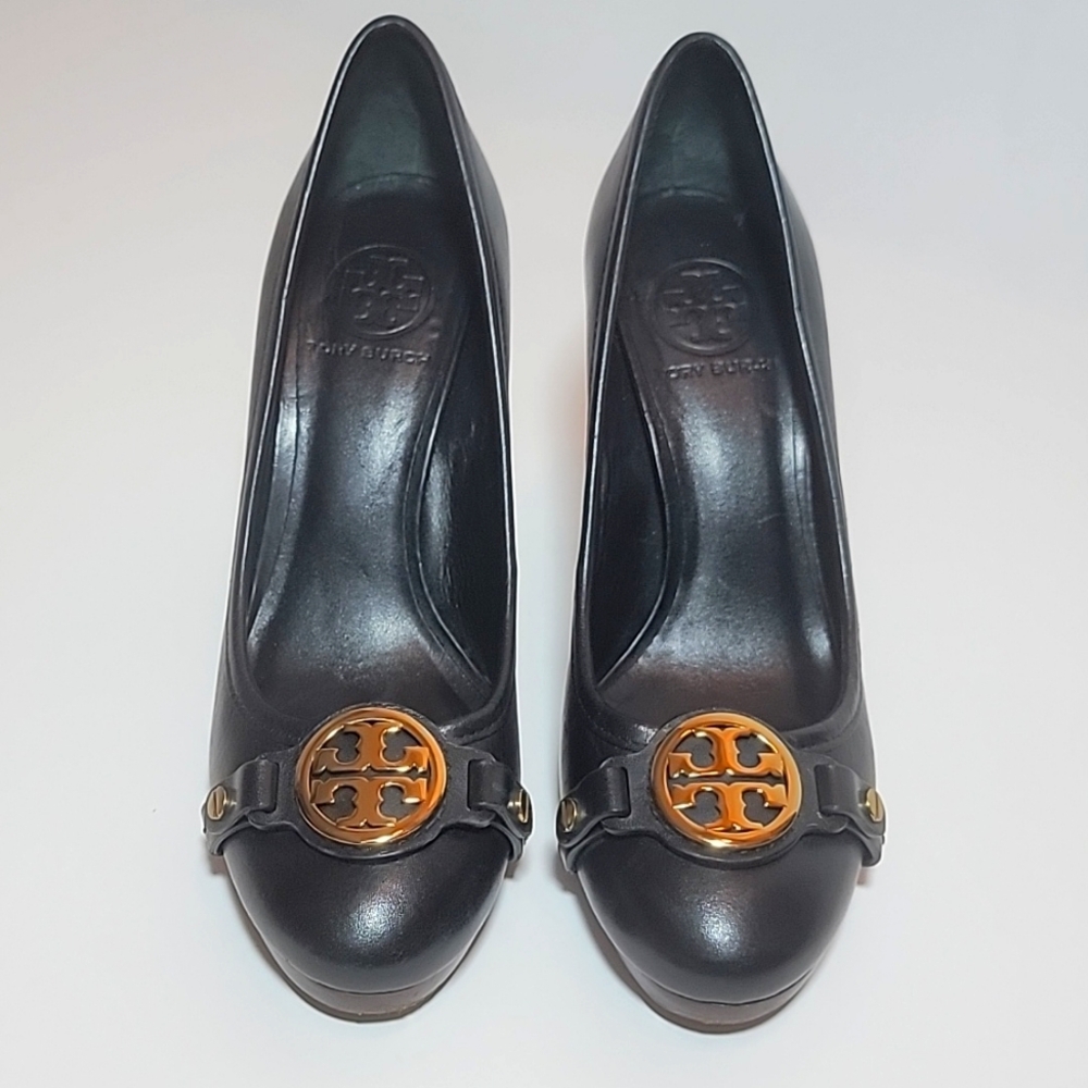 Tory Burch Calista Black Leather Pump Heels